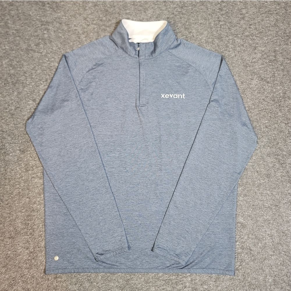 Peter Millar Crown Crafted Quarter Zip Pullover Men’s L Blue Xevant Logo